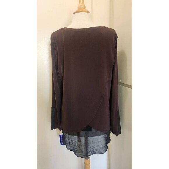 Peter Nygard Knit Brown/Black Tunic Length Long Sleeve Pullover, NWT, M - Picture 4 of 10